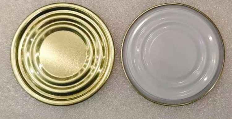 214D 70 mm Ujung Bawah Luar Emas Dalam Putih Untuk Minuman Dan Buah Kaleng