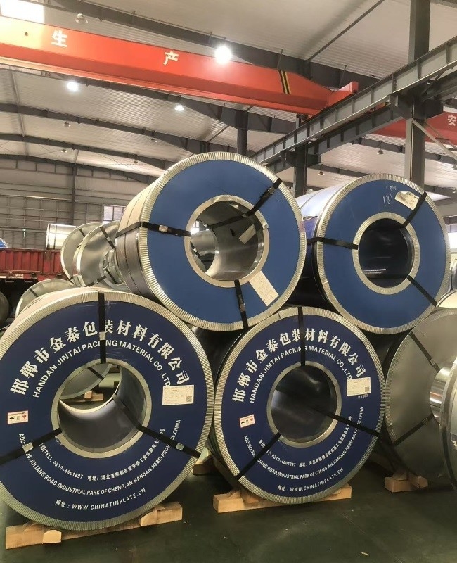 ETP Tinplate / Coil DR8 DR9 Tin Plated Steel Sheet untuk penggunaan makanan dengan lapisan dalam