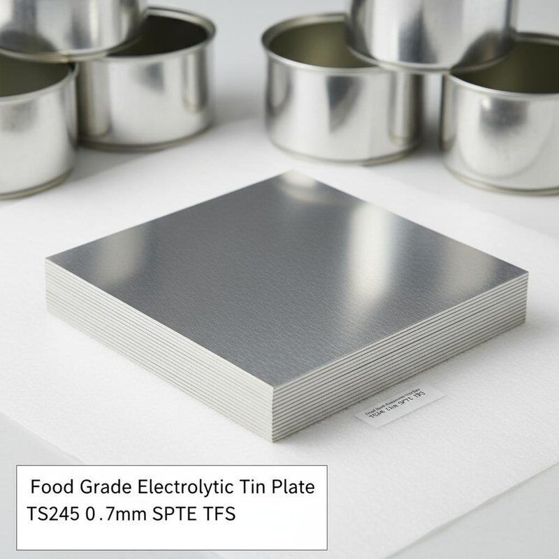 Piring Timah Elektrolisit Berkualitas Makanan Dengan Permukaan Cerah TS245 0.17mm SPTE TFS untuk Kaleng Makanan