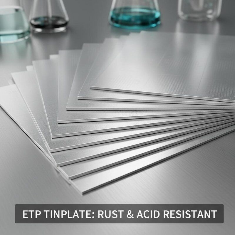 Rust dan tahan asam Elektrolisis Tin Plat ETP Tinplate dengan ketebalan 0,14mm-0,47mm