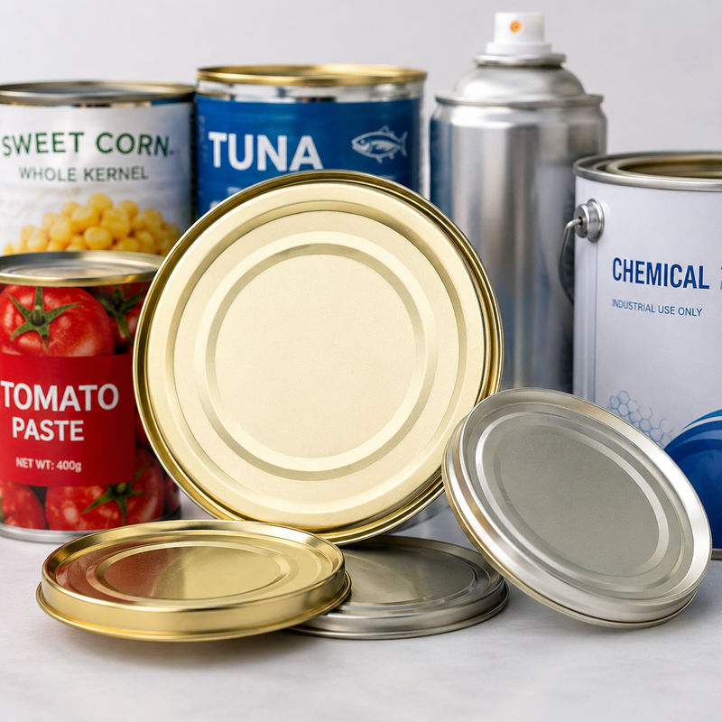 Tutup Tinplate Multi-Tipe untuk Kemasan Makanan, Bahan Kimia & Aerosol